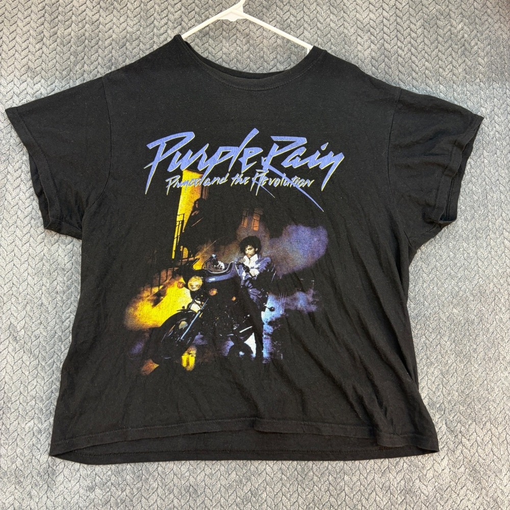 Prince Purple Rain Revolution Graphic T-Shirt Black Rock Band Tee 0606